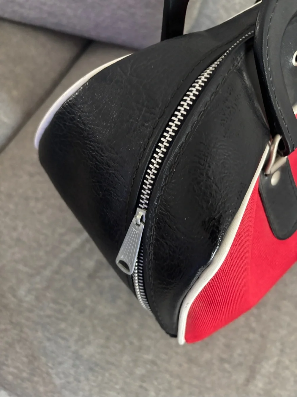 Vintage Brunswick Red Bowling Bag with Black Trim